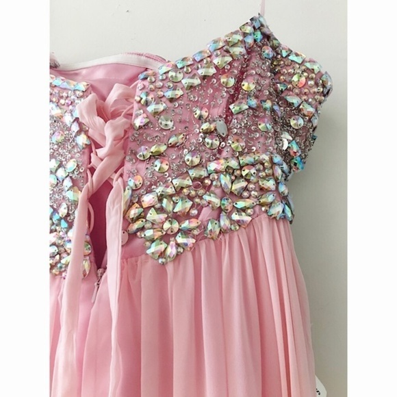 PINK Iridescent Strapless Dress - Picture 8 of 8